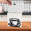 1pcs, Coffee Cup Design Iron Napkin Holder - Vertical Metal Dining Table Paper Towel Clip for Home, Hotel, or Cafe Décor