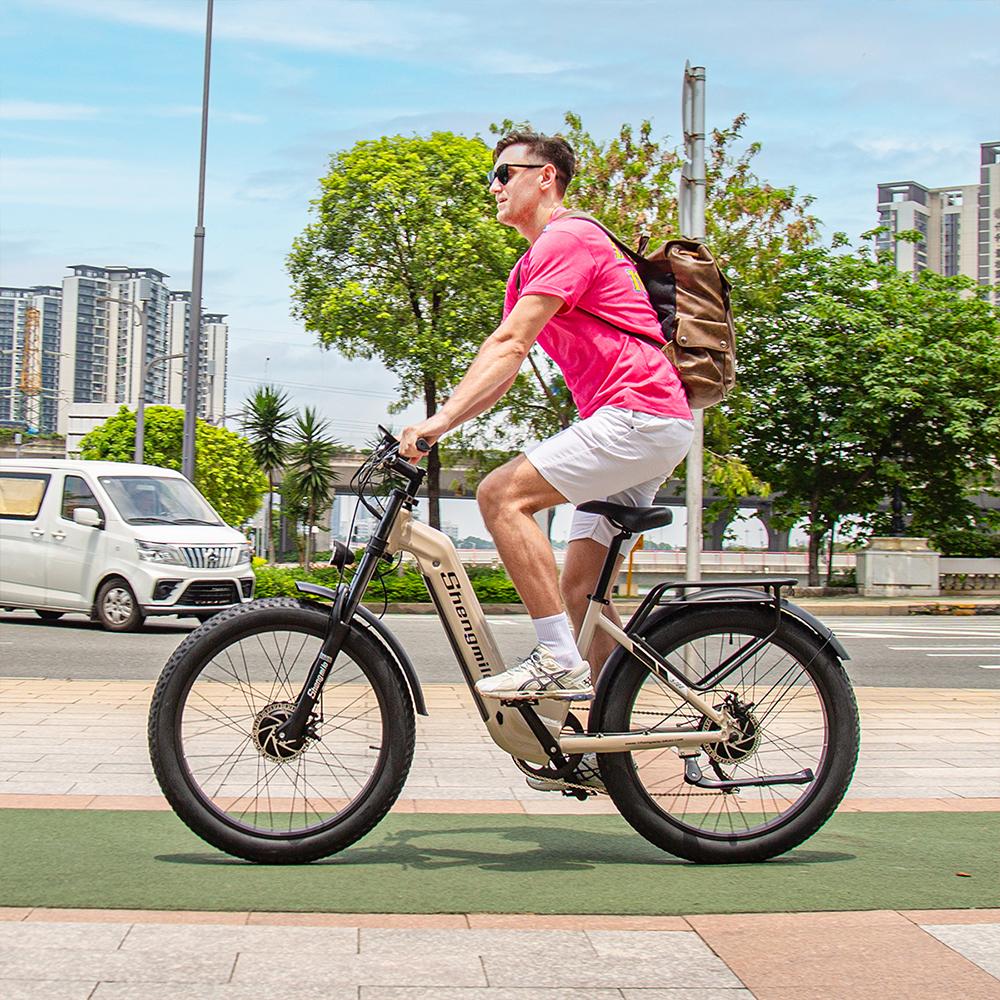 Shengmilo S700 Electric Bike, 2×1000W Dual Motor, 48V 17.5Ah Battery, 26'' Tires, Step-Through, Color Display, Hydraulic Brake
