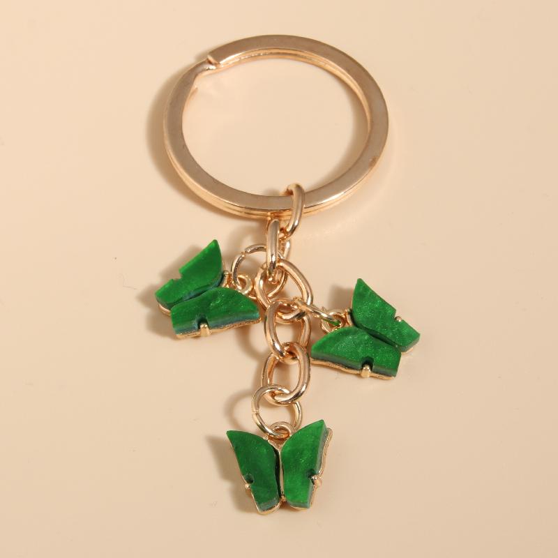 Cute Colorful Butterfly  Enamel Flying Animals Key Chains For Women Girls Accessorie Handmade Jewelry Bag Charm