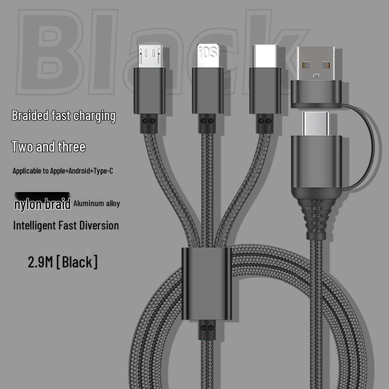 A+C 3-in-1 Fast Charging Cable: Compatible with Apple, Huawei, and Type-C Devices
