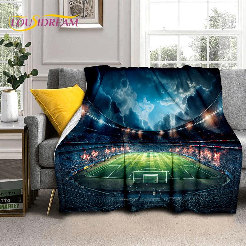 29 Stil Futbol Sahası Futbol Spor Karikatür Yumuşak Battaniye, Ev Yatak Odası Yatak Kanepe Seyahat Örtüsü Çocuk Hediyesi için Yumuşak Atma Battaniye