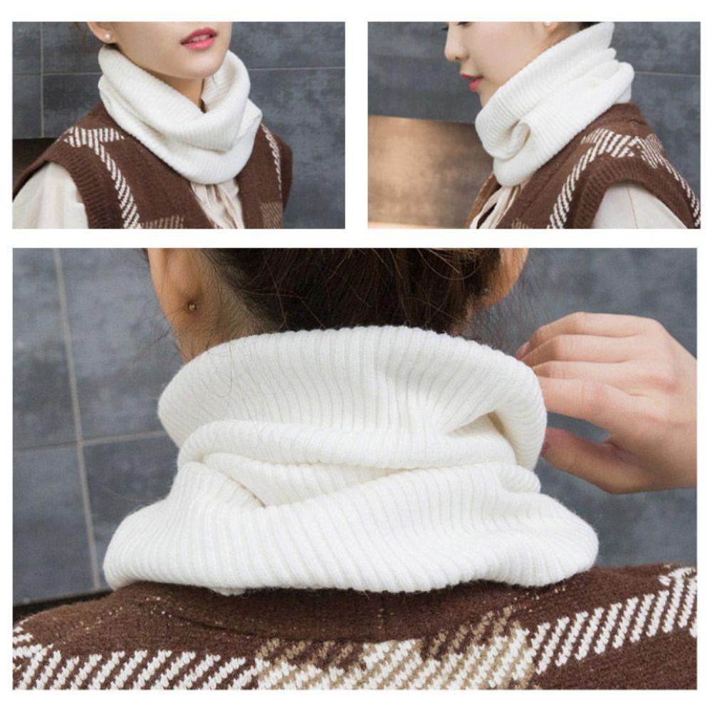 Warm Knitted Ring Scarf Coldproof Thicken Knit Scarf Outdoor Wrap Neck Scarves