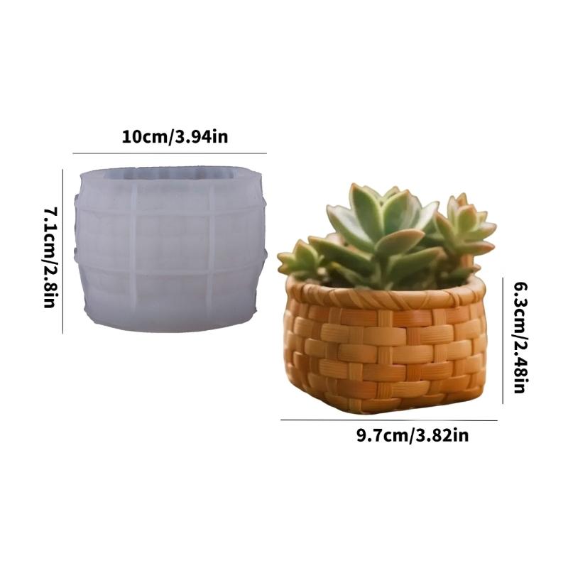 Flexible Silicone Woven basket Planter Mold Jewelry Making Tool Silicone Texture for Easy Demolding and Multipurpose Use
