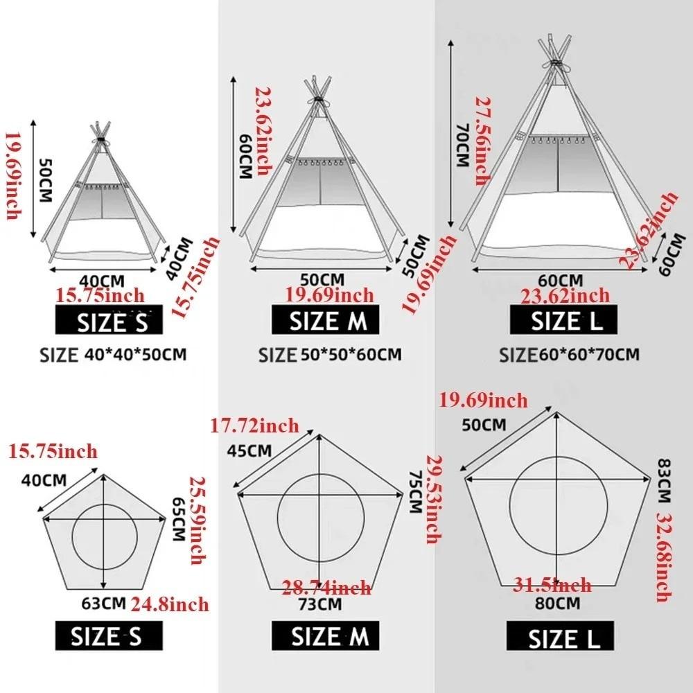 with Thick Cushion Dog Tent Bed Thick Cushion Pet Tent Kennel Cat Teepee Tent  For Cats/Dogs