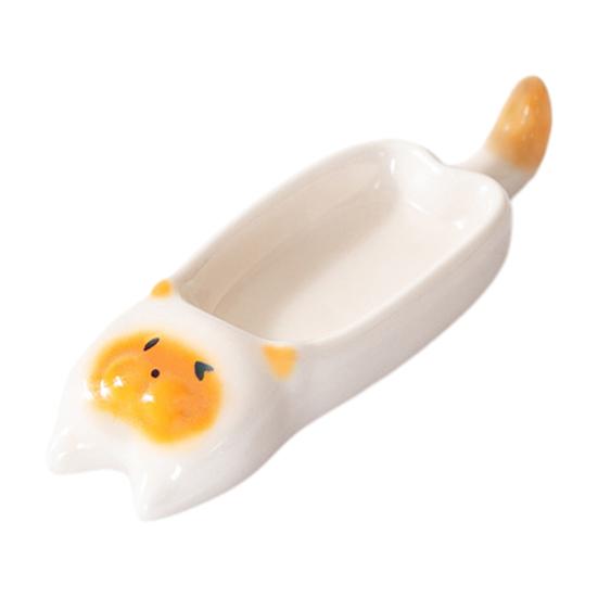 Soy Sauce Dish Cat-Shaped Mini Dipping Bowl Cute Ceramic Plate for Oil Salt Vinegar Sushi Butter Chili Jam Condiments Appetizers