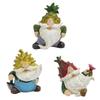 Pineapples Gnomes Ornament Resins Statues Mini Dwarfs Figurine Fruit Gnomes Decorations for Bedroom Shelf Yard Shelf