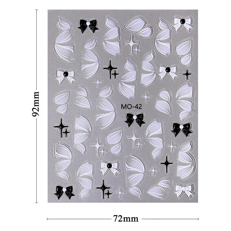 5D Nagelaufkleber mit Cartoon-Prägung und bunten Herzmustern, kindliche Aufkleber