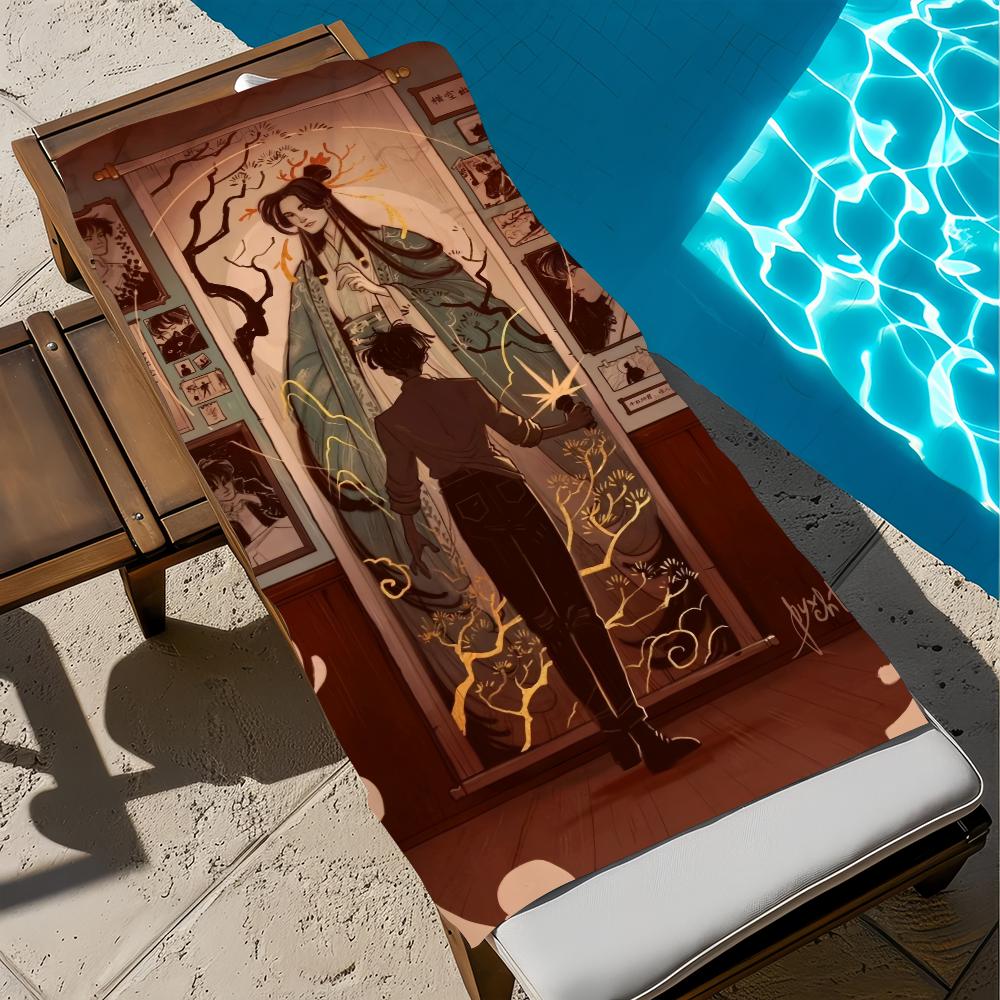 The S-scum Villains cute Self-Saving Towel Beach Quick Dry Soft Pool Towels Gift for Travel Gym Shower Camping sports