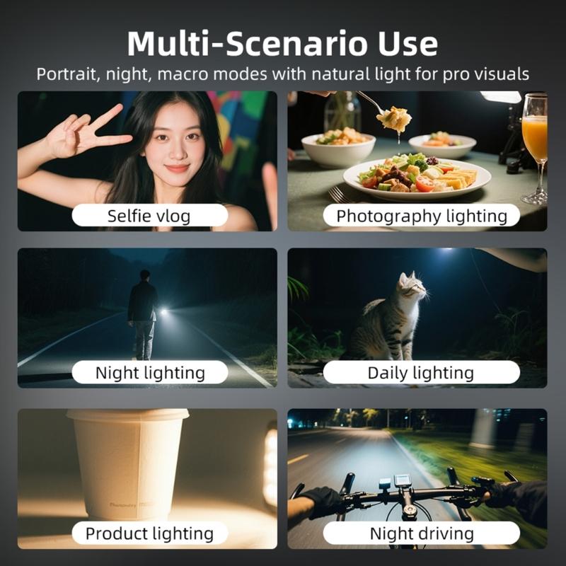 Mini LED Vloggings Light With Magnetic Mount And Waterproof Design For Action Cameras Cold Shoe Adapters 3000K 8700K Adjustable