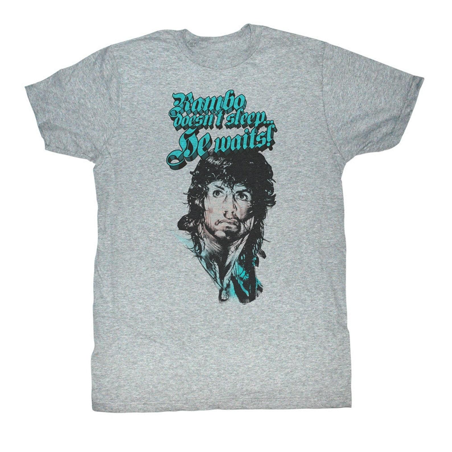 Rambo Rain On Your Face Gray Heather Adult T-Shirt L