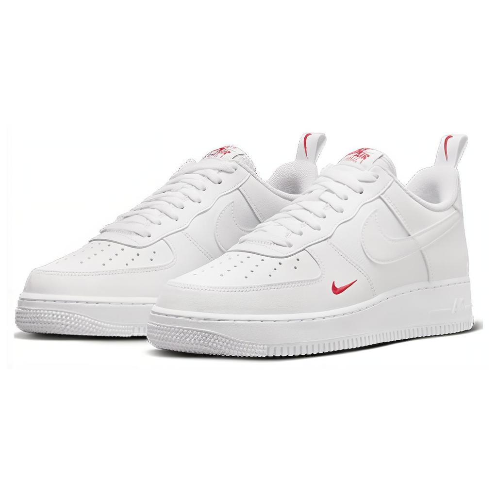 New Nike Air Force 1 Low '07 Se White Red Mini Swoosh FZ7187-100