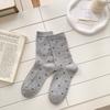 Autumn and Winter Retro Bow-tie Micro-pressure Mid-calf Women's Socks Are Versatile for Outerwear and Boneless Pile Socks