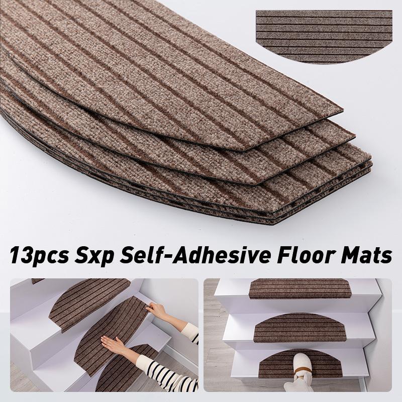 60x24cm 13pcs Self-Adhesive Stair Rugs Soft Stair Stepping Mat Non Slip Carpet Protector Rug Stair Treads Covers Rugs Foot Mat