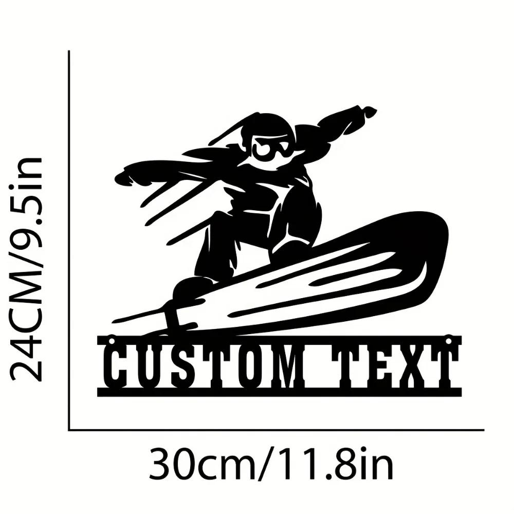 

One piece Retro Metal Wall Art Snowboarding Skiing Sign Personalized Home Decor