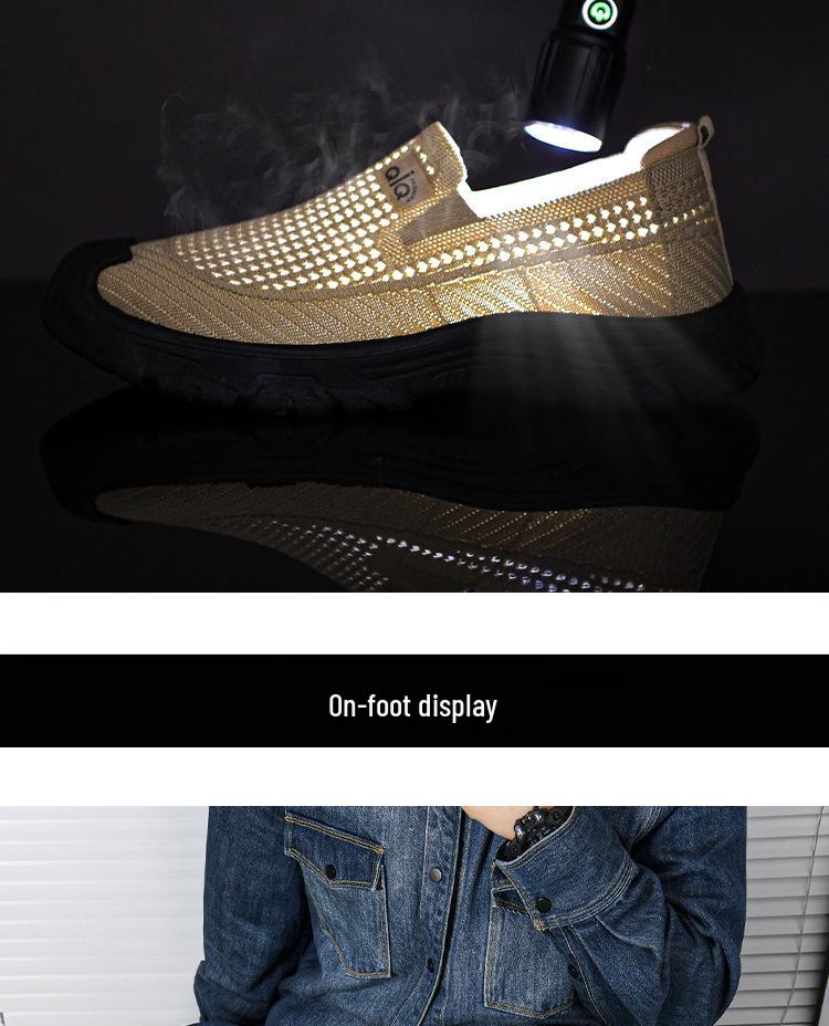 Men's Breathable Fly-Knit Slip-On Shoes - Lightweight, Casual & Comfortable for Driving