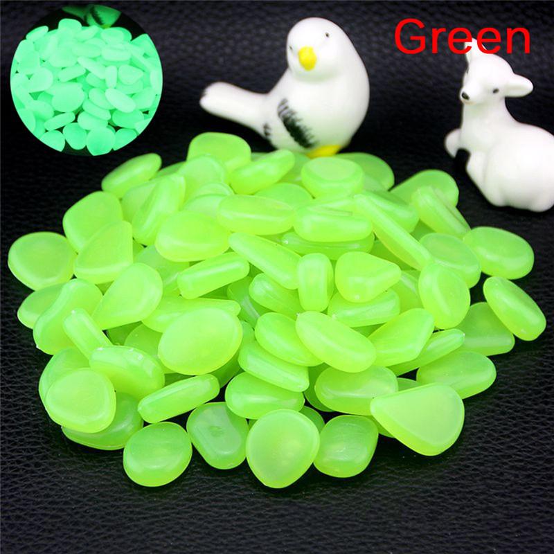 10/100pcs/lot Luminous Pebbles Rocks Garden Ornaments Stone Glow In The Dark Garden For Walkways Fish Tank Decorations
