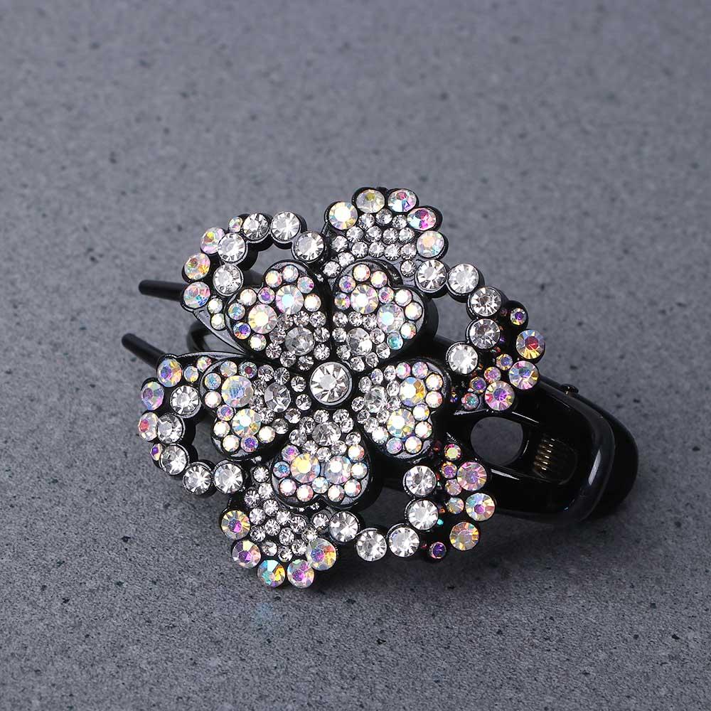 Hairpin Headdress Ponytail Holder Flower Duckbill Clip Rhinestone Hair Claw Hair Accessories