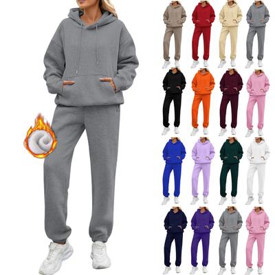 Womens 2 Piece Outfits Hoodie Sweatsuit Sets Oversized Sweatshirt Baggy Fall Fashion Sweatpants With Pockets