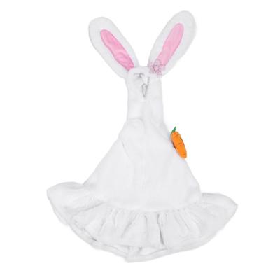 Lawn Goose Clothing Plush Cute Long Ear Easter Bunny Outfit for Goose White Rosy