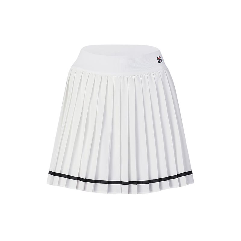 Fila Athletics Wrinkled Four-Way Stretch Slimming Anti-Exposure Fashion Versatile Simple Sports Pleated Casual Skirt Women Skirts A11W523308FWT