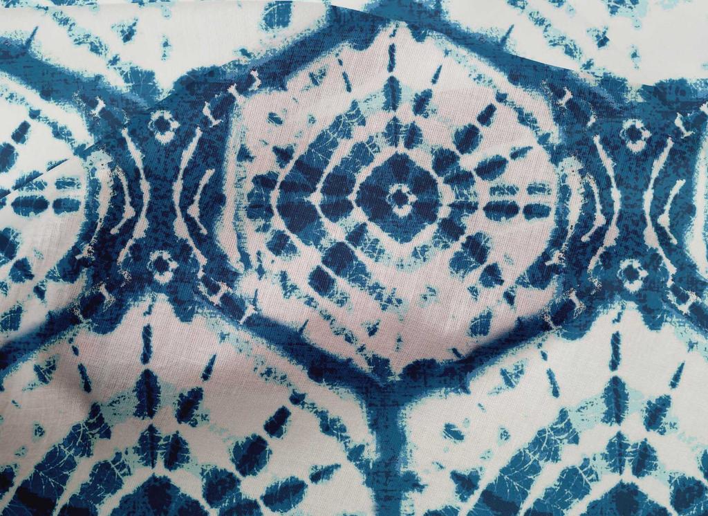 oneOone Cotton Poplin Dark Navy Blue Fabric Geometric Shibori Sewing Fabric By The Yard Printed Diy Clothing Sewing Supplies 42 Inch