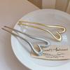 Headwear U-shaped Hair Stick Zinc Zinc Alloy Love Heart Hair Stick Fashion Metal Hairpin  Daily