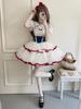 Lolita JSK Jumper Skirt with Dreamy Cute Gothic Lolita Outfit with Ruffles and Mori Idol Light Snow Size M [XHSUKADO] Ribbon, Women's One-Piece Dress,