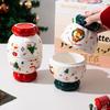 Christmas Gift Creative Salad Bowl Santa Claus Ceramic Dessert Bowl Candy Bowl Gift Companion Gift