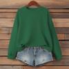 Women's Fashionable Solid Color Round Neck Long Sleeved Sports Casual Pullover Sweatshirt Top