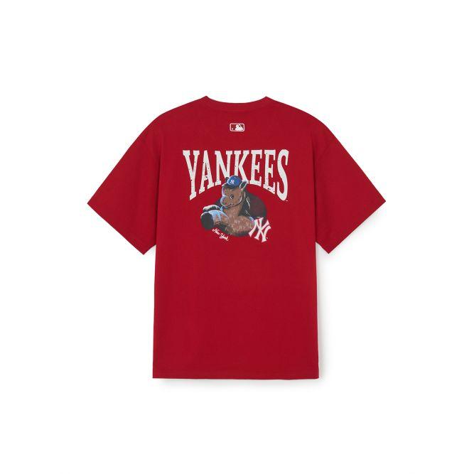 MLB New York Yankees FW25 Cavalo do Zodíaco Gola Redonda Algodão Pulôver Manga Curta Camiseta Unissex T-Shirt 3ATSQ0161-50RDD
