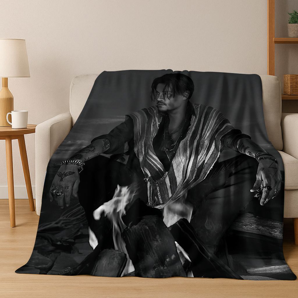 26 Stili Johnny Depp Arte Coperta di Flanella, Calda e Accogliente Morbida Coperta da Divano per Casa Camera da Letto Letto Divano Picnic Ufficio Copertura Regalo bambino