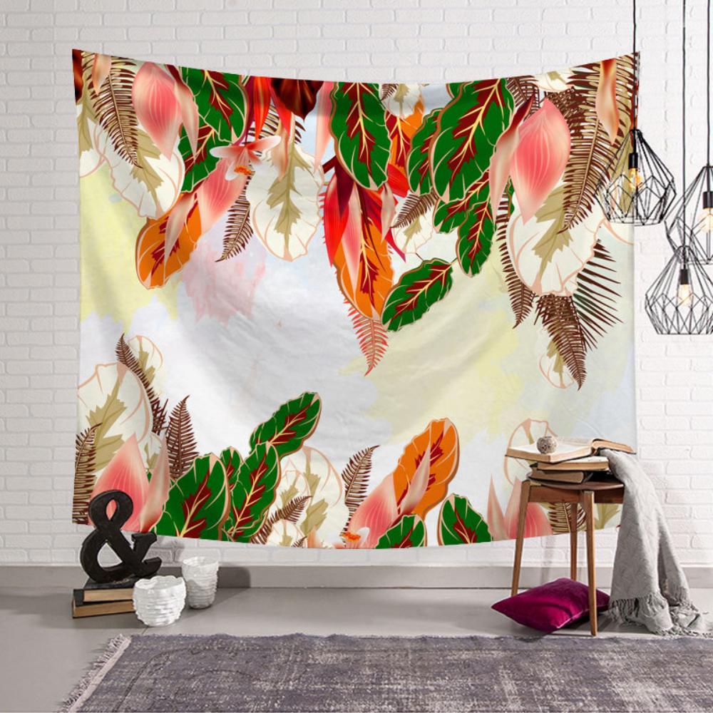 

Гобелен с принтом, индивидуальный дизайн зеленых растений, скандинавская фоновая ткань, гобелен для спальни, подвесная ткань для комнаты 95*73