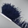 1Meter Colorful Ostrich Feathers On Ribbon Tape 10-15Cm Feather Fabric Tassel Fringe Trim Flecos Sewing Needlework Clothes Decor