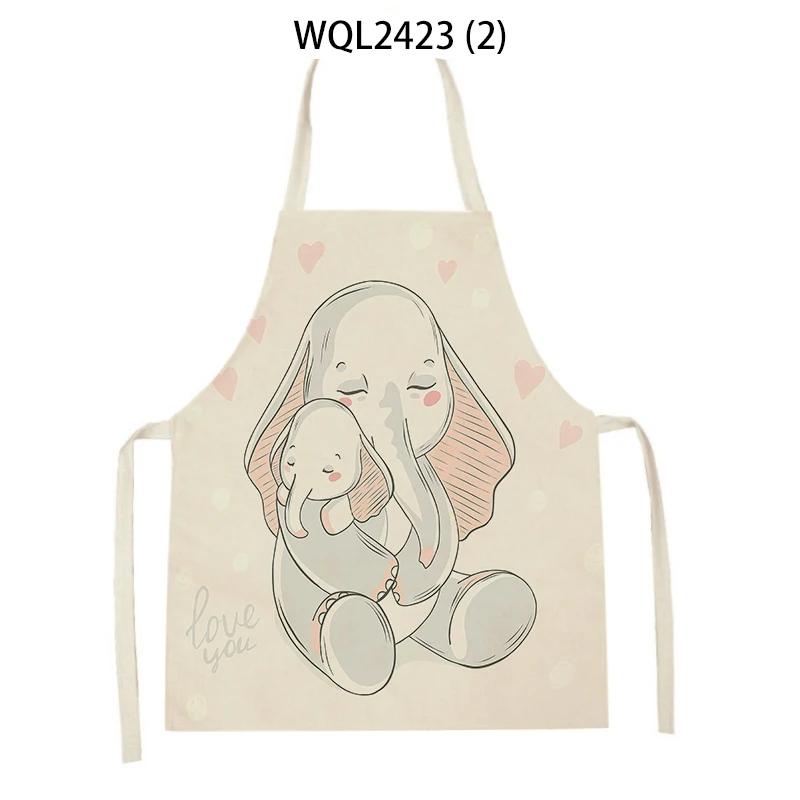 Animal Elephant Monkey Kitchen Aprons Linen Aprons Home Cooking Baking Accessories Aprons Kitchen Accessories Delantal Cocina