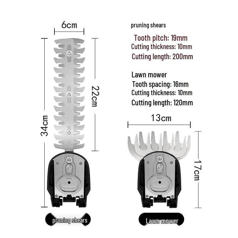 Rechargeable Dual-Purpose Electric Hedge Trimmer and Pruner - One-Handed Lawn & Garden Tool