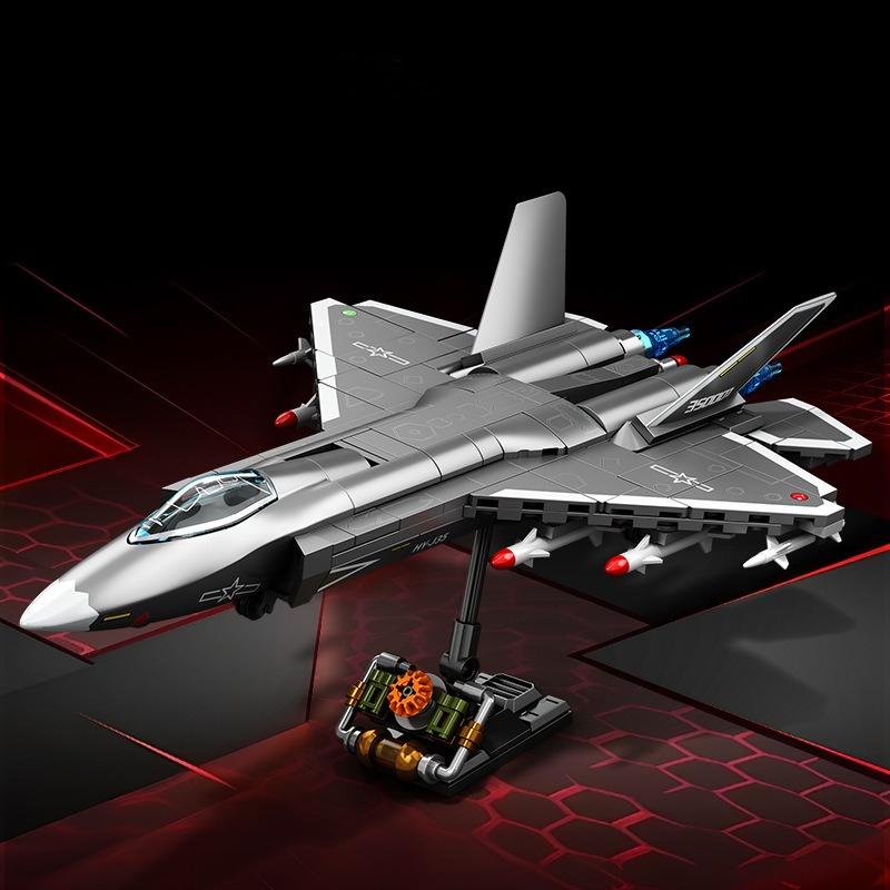 

362 шт. Военная серия Палубный истребитель J-35 Строительные блоки Детские игрушки Без коробки