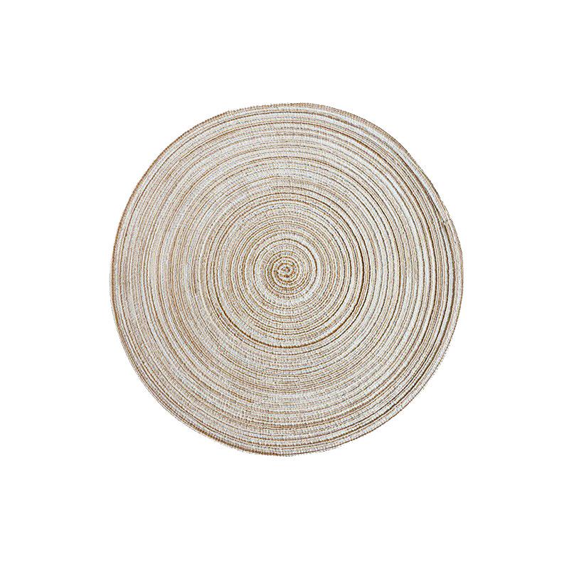 2pcs Round Table Mat Woven Ramie Placemats Anti Slip Dining Table Mats Non-Slip Tableware Bowl Pads Kitchen Drink Cup Coasters