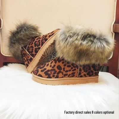 2024 Damen Mid-Tube Schneestiefel aus Fuchspelz