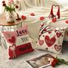 Romantic 45*45cm Valentine's Day Cushion Cover Red Pink Decorative Pillowcase Love Pattern Throw Pillow Cover Headboard Pillow