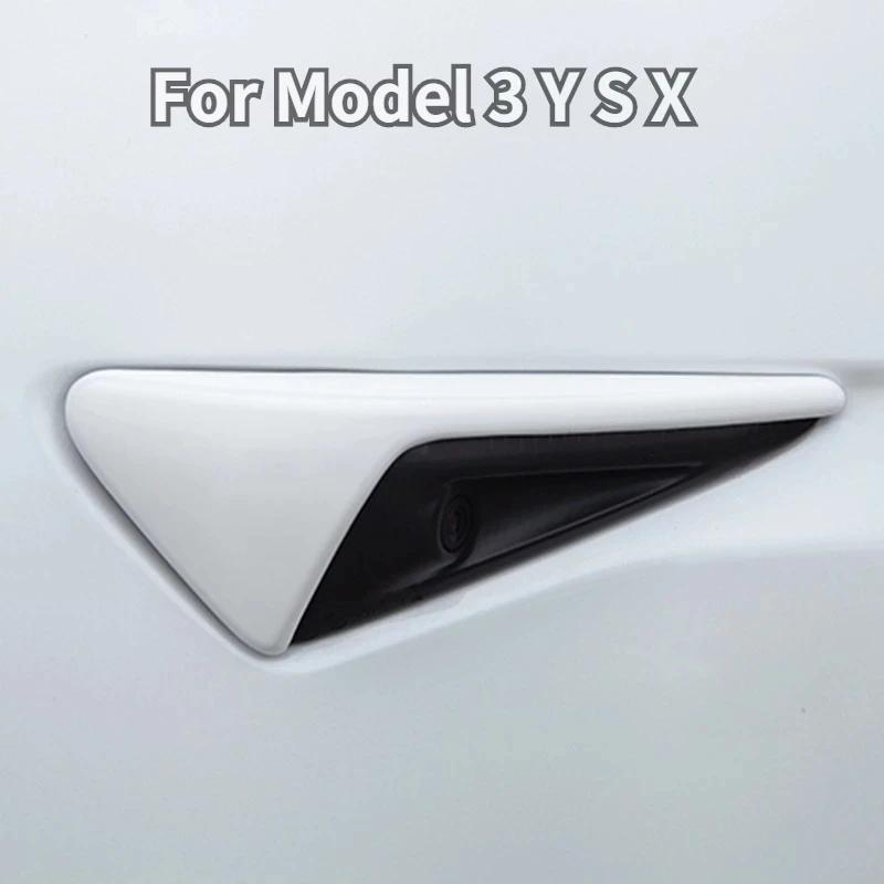 1 Pair For Tesla Model 3 Y X S Side Camera Carbon Fiber ABS Protection Cover For Tesla Model 3 Model Y Car Accessories