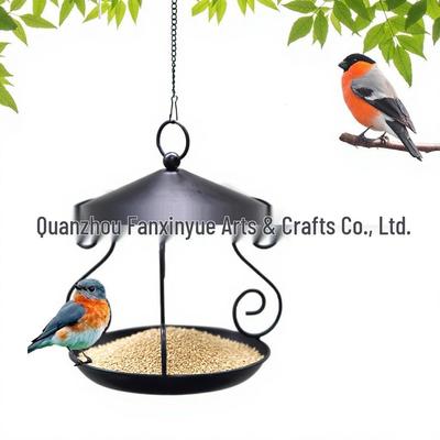 Wrought Iron Waterproof Bird Feeder for Outdoor Courtyard and Garden