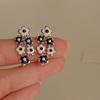 Blue and White Flower Stud Earrings Women's Autumn and Winter Temperament Cute Earrings Design Sense Niche White Earrings Tide