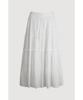 LUCKY CHOUETTE [Re-Order] Shirring Back Banding Long Skirt (Dark Ivory) Lfkax25560Ivd
