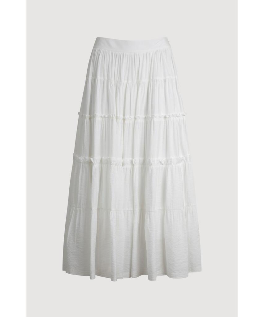 LUCKY CHOUETTE [Re-Order] Shirring Back Banding Long Skirt (Dark Ivory) Lfkax25560Ivd
