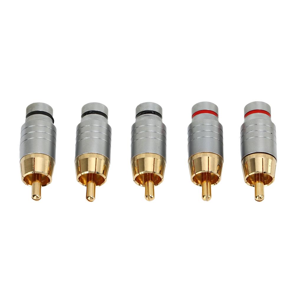 5pcs RCA Connector Universal Metal Soldering Audio Video Cable Connector Speaker Plug