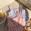 Girls Summer Floral Spaghetti Strap Dress Sleeveless Kids Vest Dress Sweet Princess Children Clothing