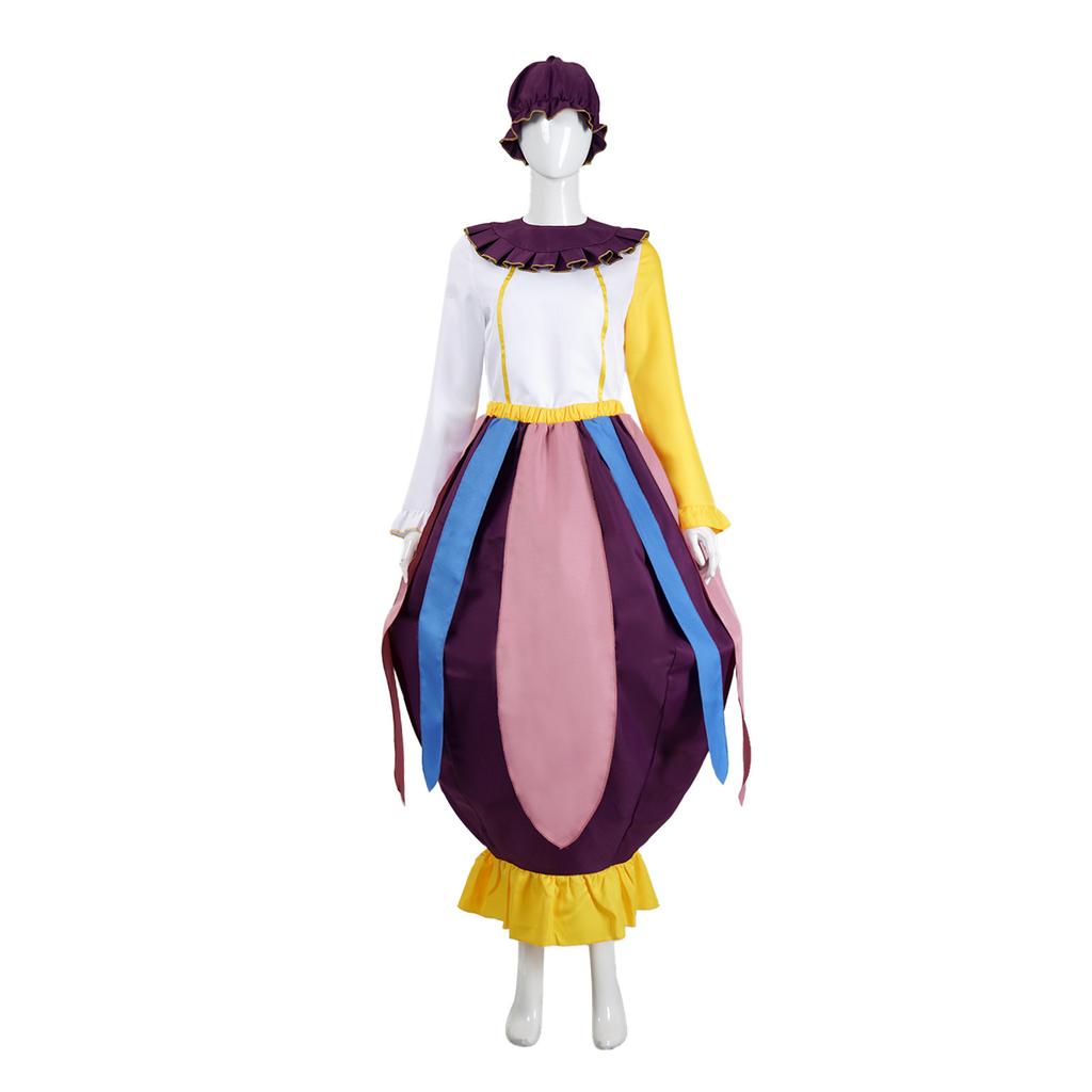 Mrs. Potts Costume from Beauty and the Beast, Tea Pot Dress Cosplay Outfit for Women, Anime Movie Character Party Halloween Costume