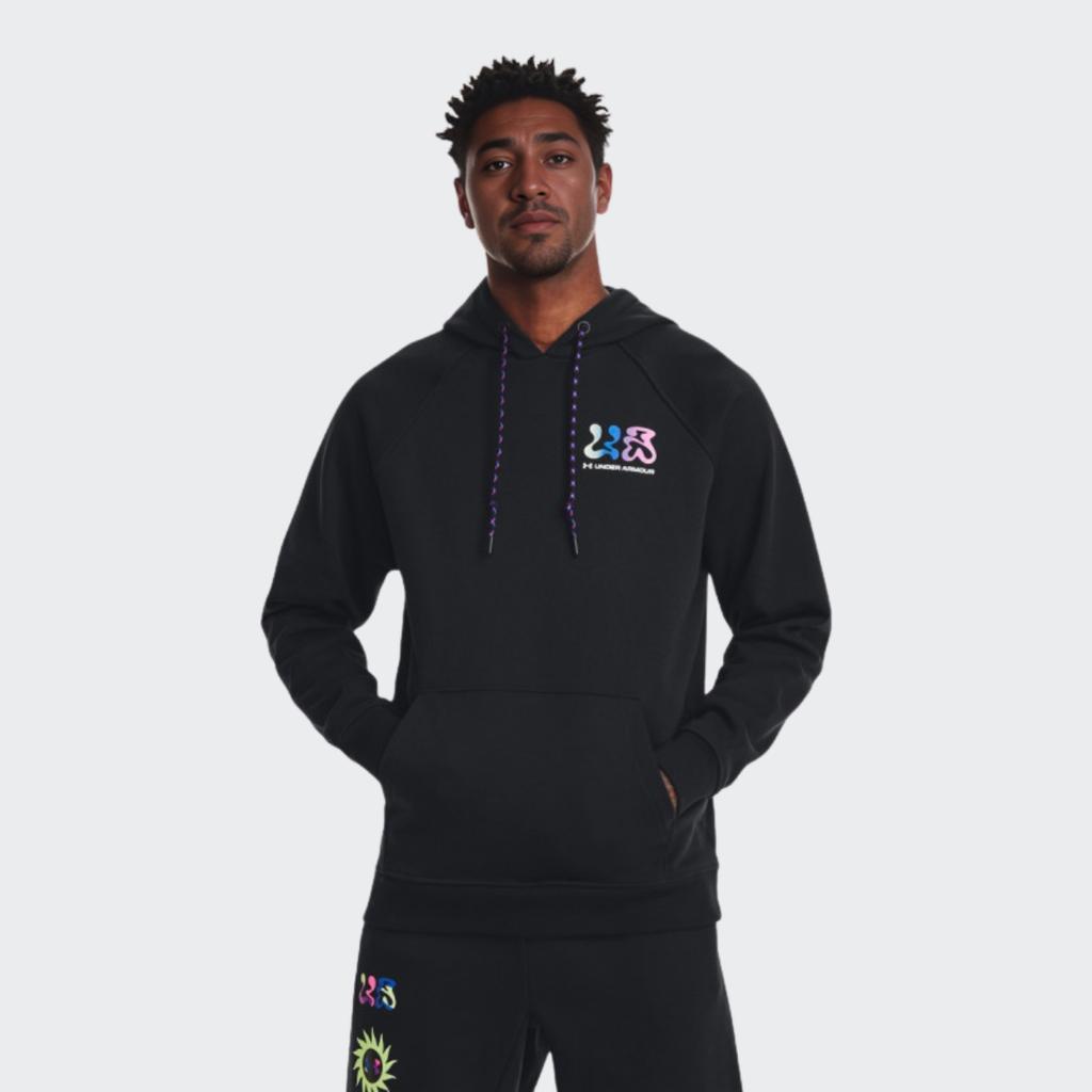 Under Armour Elevated Terry Hoodie With Sport Logo Men Tops Black 1373844-001