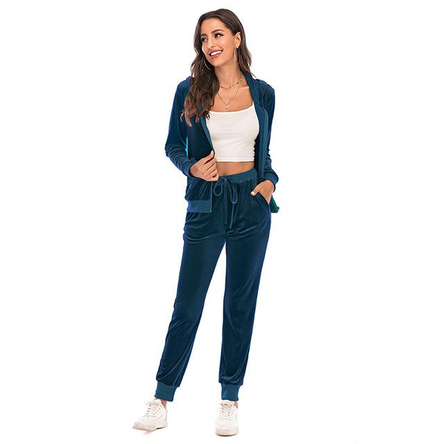 Co Ord Sets For Women Velour Tracksuit Set Velvet Sweatsuit - View #11