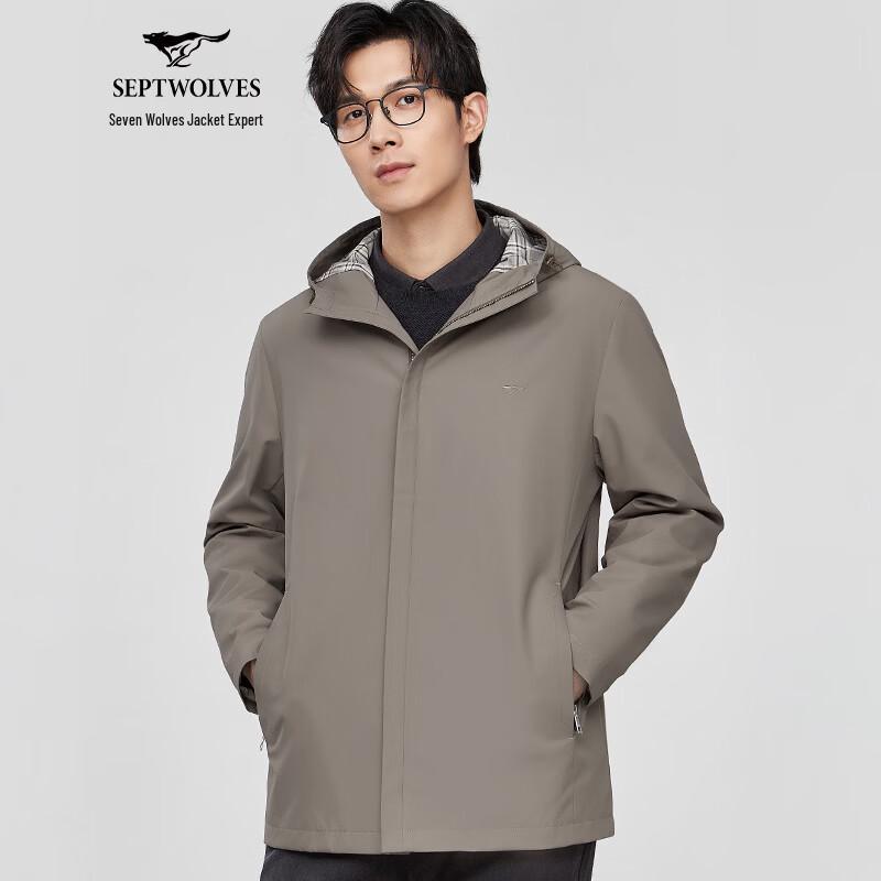 Sevenwolves Men s Hooded Mid-Length Windbreaker Jacket 3XL